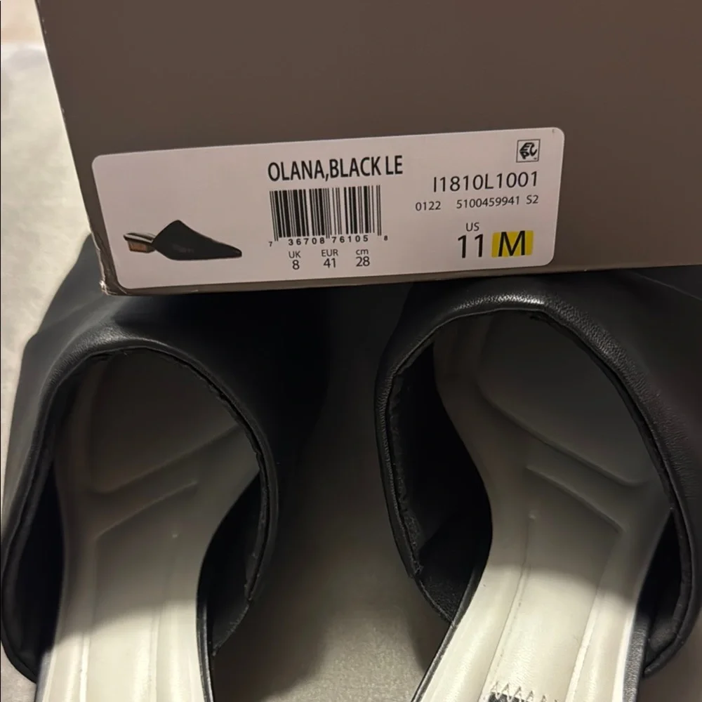 Franco Sarto Black Leather Mules - Picture 8 of 8